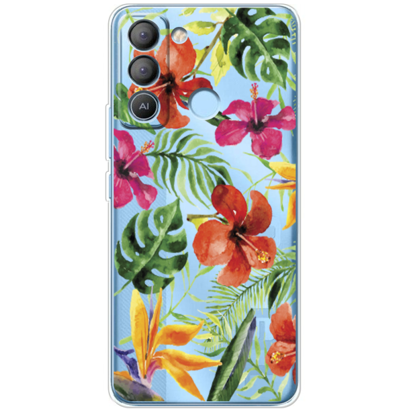 Прозрачный чехол BoxFace Tecno POP 5 LTE Tropical Flowers