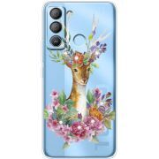 Чехол со стразами BoxFace Tecno POP 5 LTE Deer with flowers