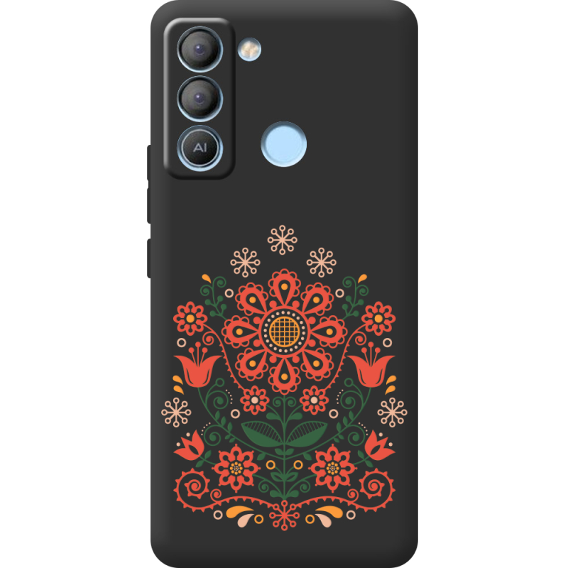 Черный чехол BoxFace Tecno POP 5 LTE Ukrainian Ornament