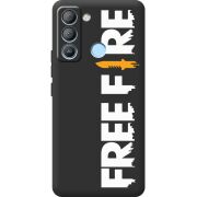 Черный чехол BoxFace Tecno POP 5 LTE Free Fire White Logo