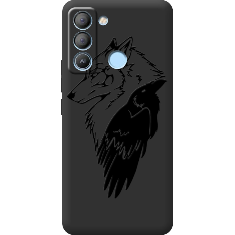 Черный чехол BoxFace Tecno POP 5 LTE Wolf and Raven