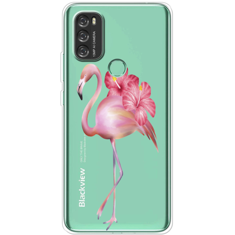 Прозрачный чехол BoxFace Blackview A70 Floral Flamingo