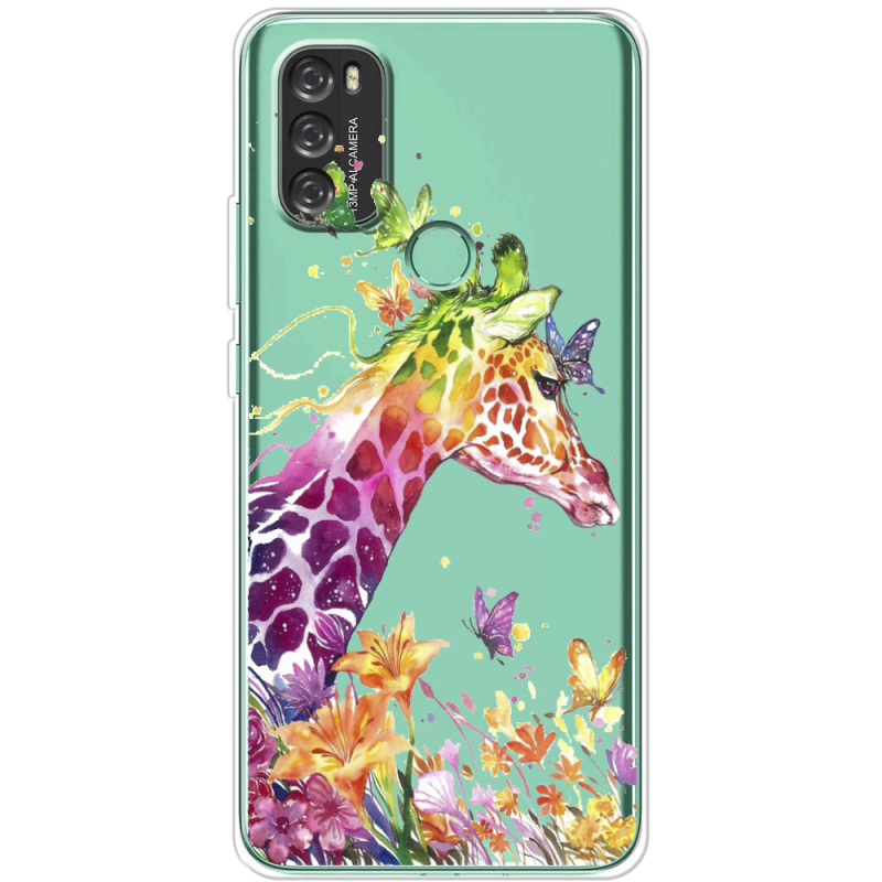 Прозрачный чехол BoxFace Blackview A70 Colorful Giraffe