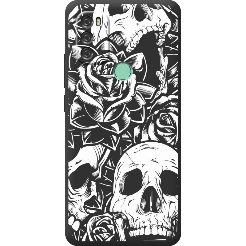 Черный чехол BoxFace Blackview A70 Skull and Roses