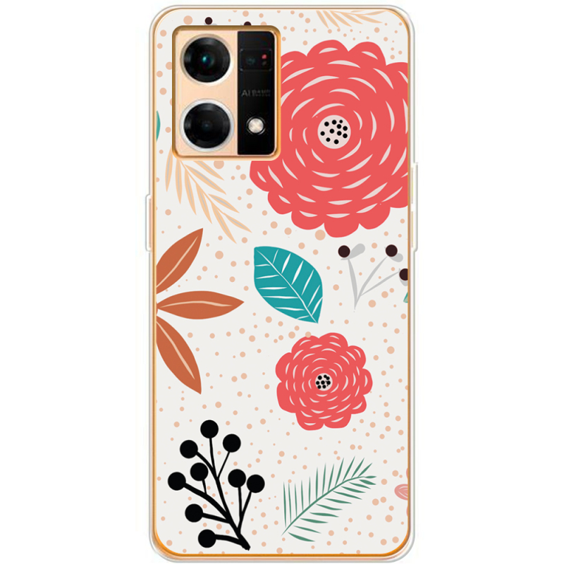 Чехол BoxFace OPPO Reno 7 4G Line Flowers