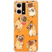 Прозрачный чехол BoxFace OPPO Reno 7 4G с 3D-глазками Pug