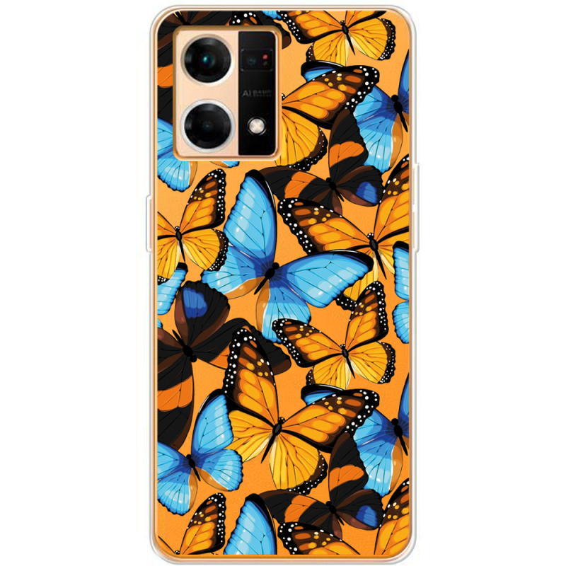 Прозрачный чехол BoxFace OPPO Reno 7 4G Butterfly Morpho