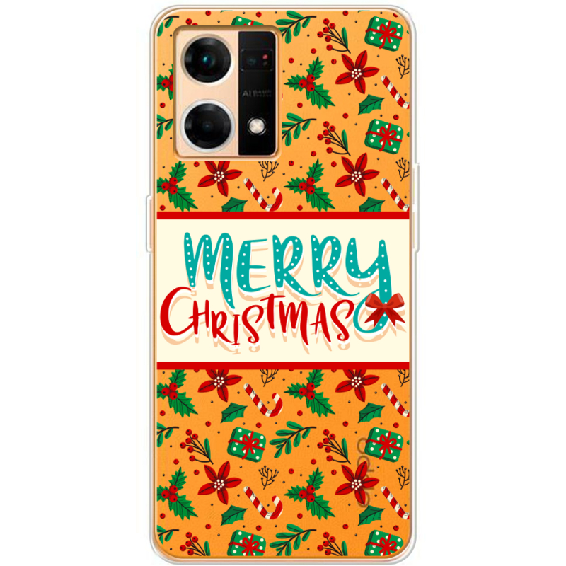 Прозрачный чехол BoxFace OPPO Reno 7 4G Vintage Christmas Pattern