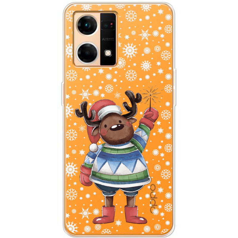 Прозрачный чехол BoxFace OPPO Reno 7 4G Christmas Deer with Snow