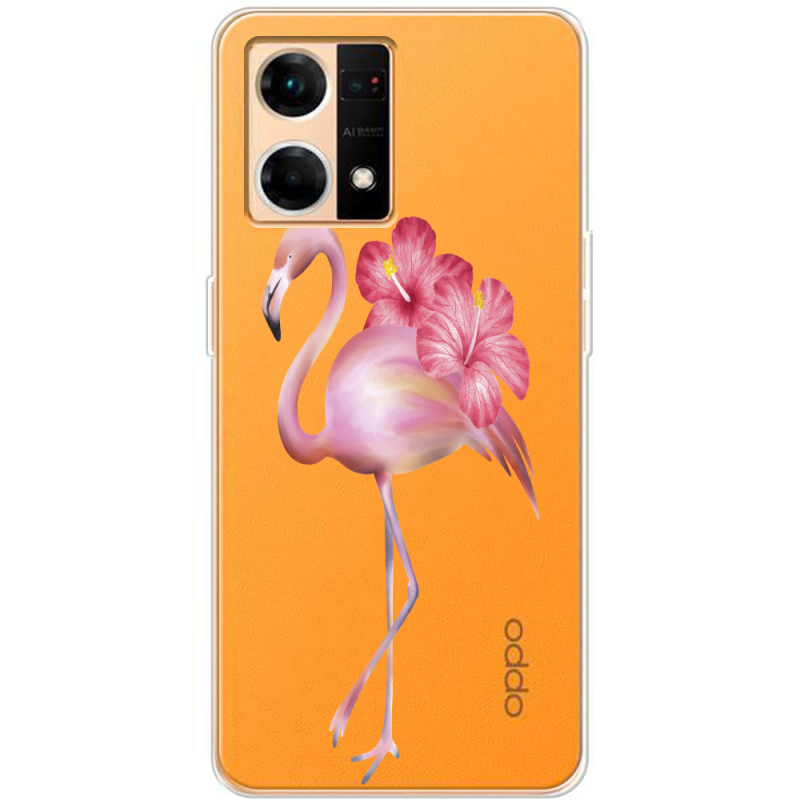 Прозрачный чехол BoxFace OPPO Reno 7 4G Floral Flamingo