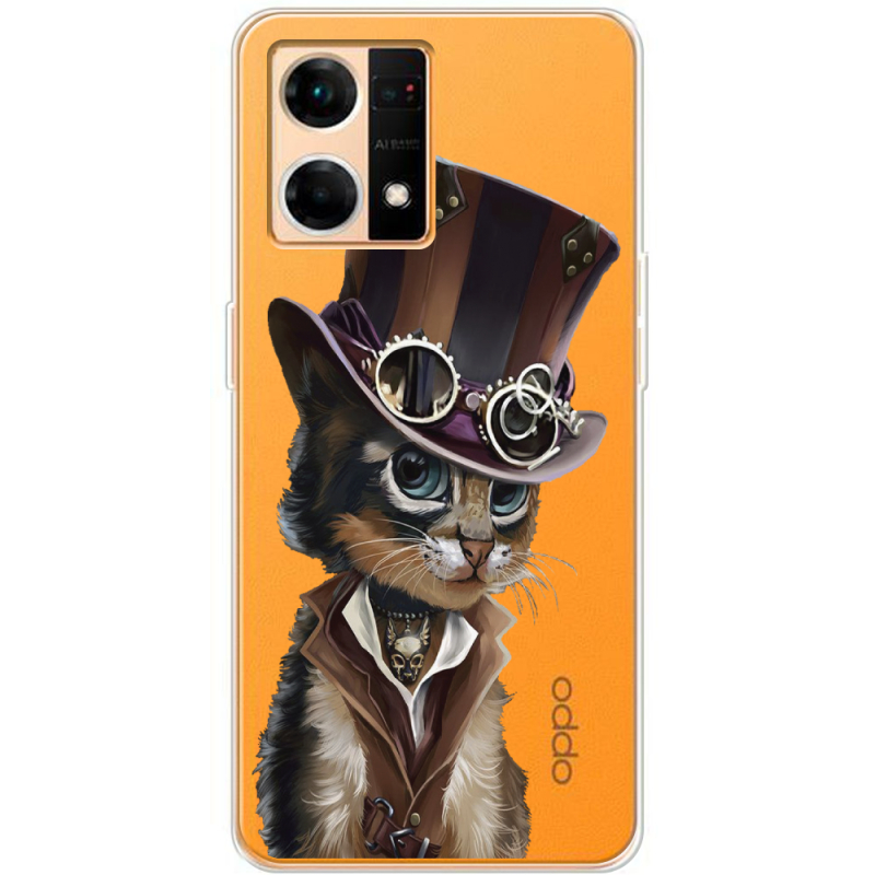 Прозрачный чехол BoxFace OPPO Reno 7 4G Steampunk Cat