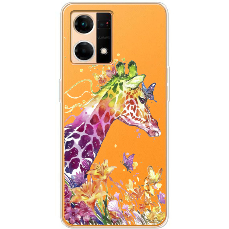 Прозрачный чехол BoxFace OPPO Reno 7 4G Colorful Giraffe