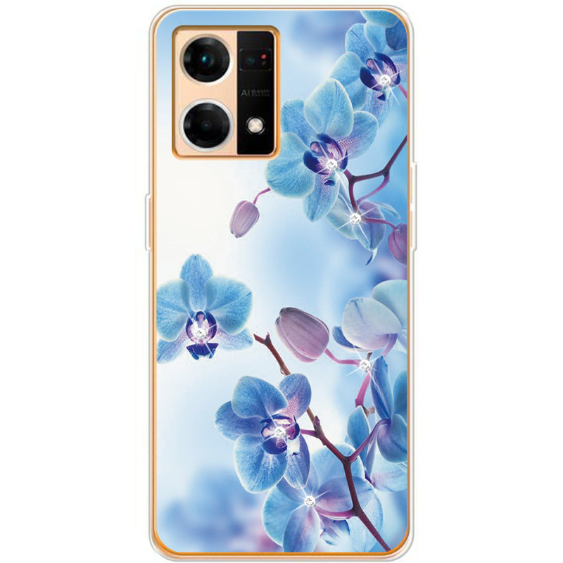 Чехол со стразами OPPO Reno 7 4G Orchids