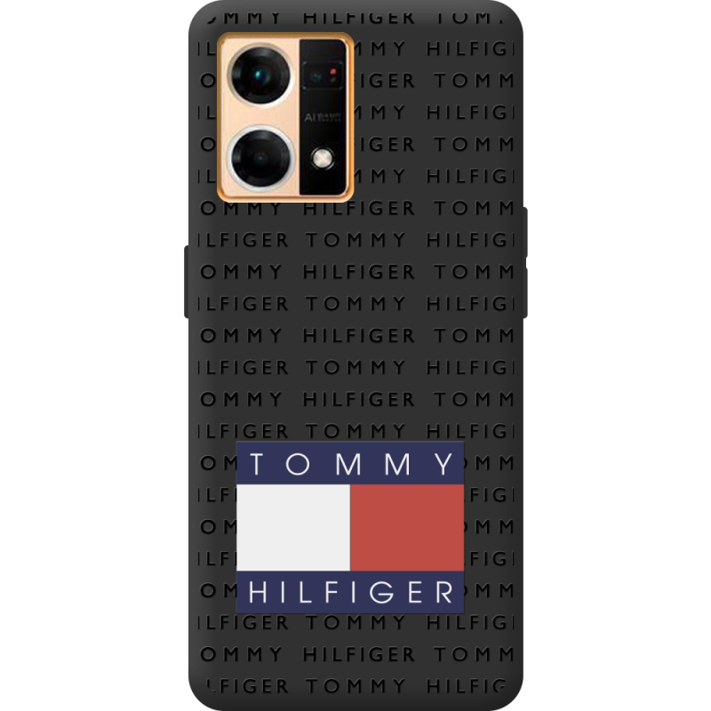 Черный чехол BoxFace OPPO Reno 7 4G Tommy Print