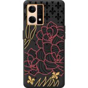 Черный чехол BoxFace OPPO Reno 7 4G FranceFlowers