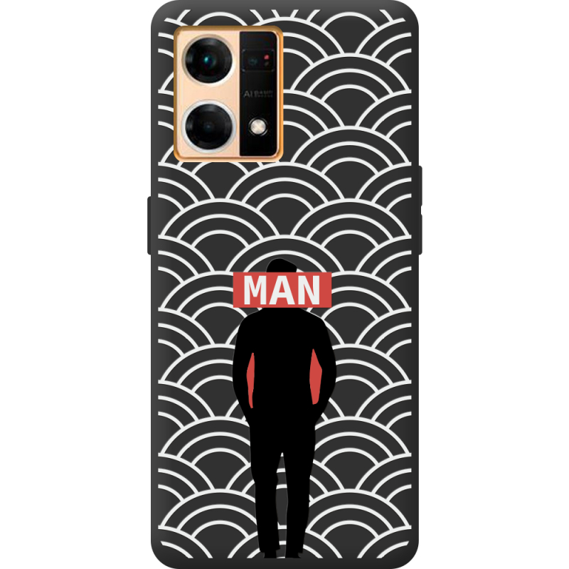 Черный чехол BoxFace OPPO Reno 7 4G Man Pattern