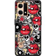 Черный чехол BoxFace OPPO Reno 7 4G Rock Graffiti