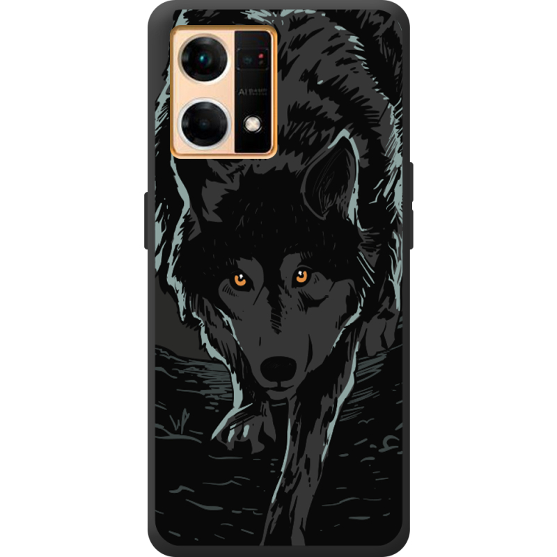 Черный чехол BoxFace OPPO Reno 7 4G Wolf