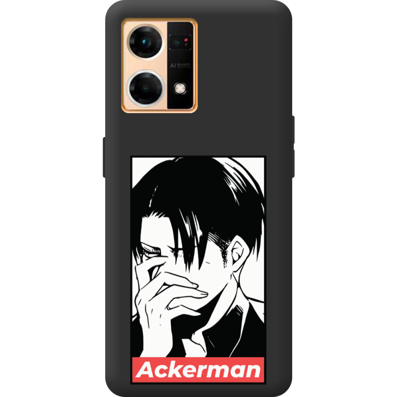 Черный чехол BoxFace OPPO Reno 7 4G Attack On Titan - Ackerman