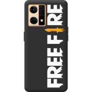 Черный чехол BoxFace OPPO Reno 7 4G Free Fire White Logo