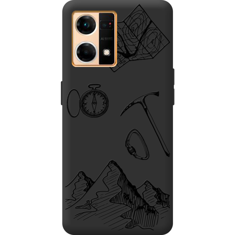 Черный чехол BoxFace OPPO Reno 7 4G Mountains