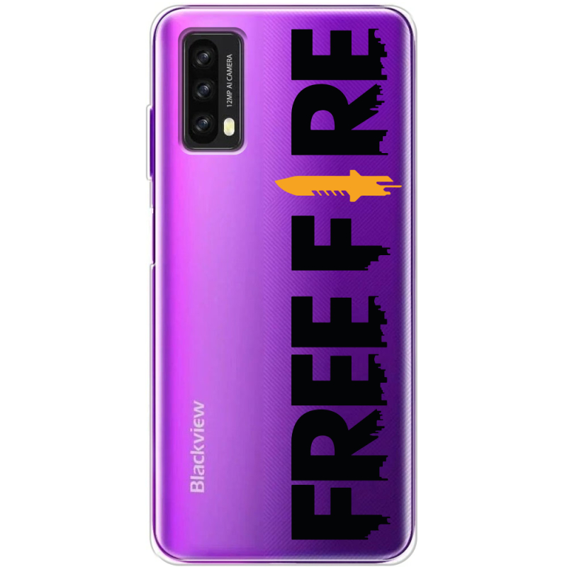 Прозрачный чехол BoxFace Blackview A90 Free Fire Black Logo