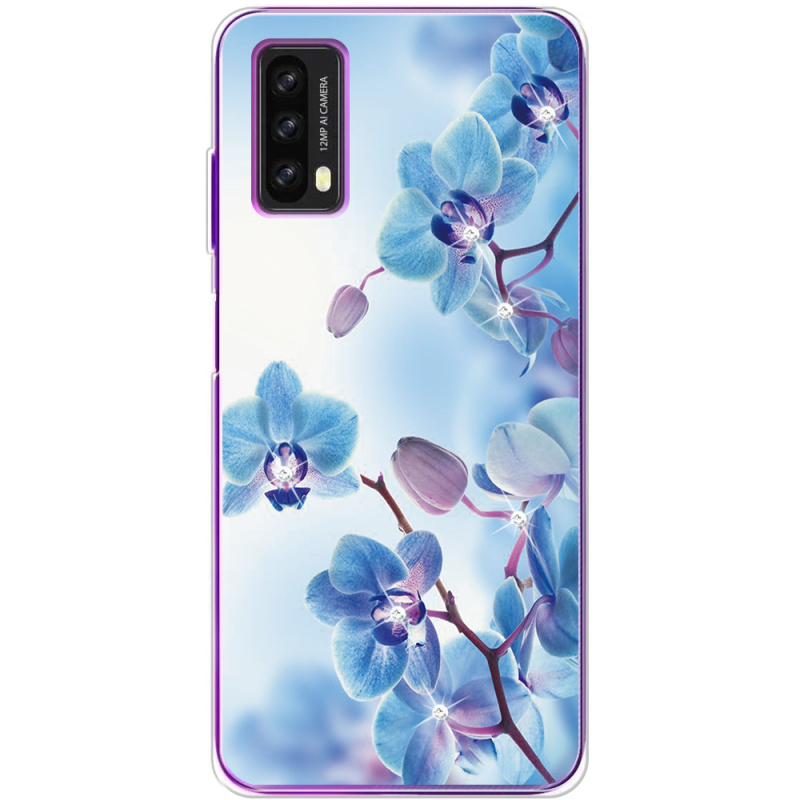 Чехол со стразами BoxFace Blackview A90 Orchids