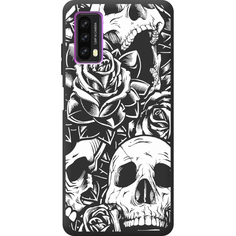 Черный чехол BoxFace Blackview A90 Skull and Roses