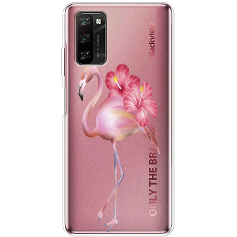 Прозрачный чехол BoxFace Blackview A100 Floral Flamingo