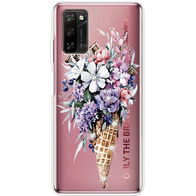 Чехол со стразами BoxFace Blackview A100 Ice Cream Flowers