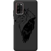 Черный чехол BoxFace Blackview A100 Wolf and Raven