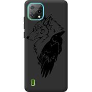 Черный чехол BoxFace Blackview A55 Wolf and Raven