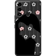 Черный чехол BoxFace Tecno Spark 8C Flower Hair