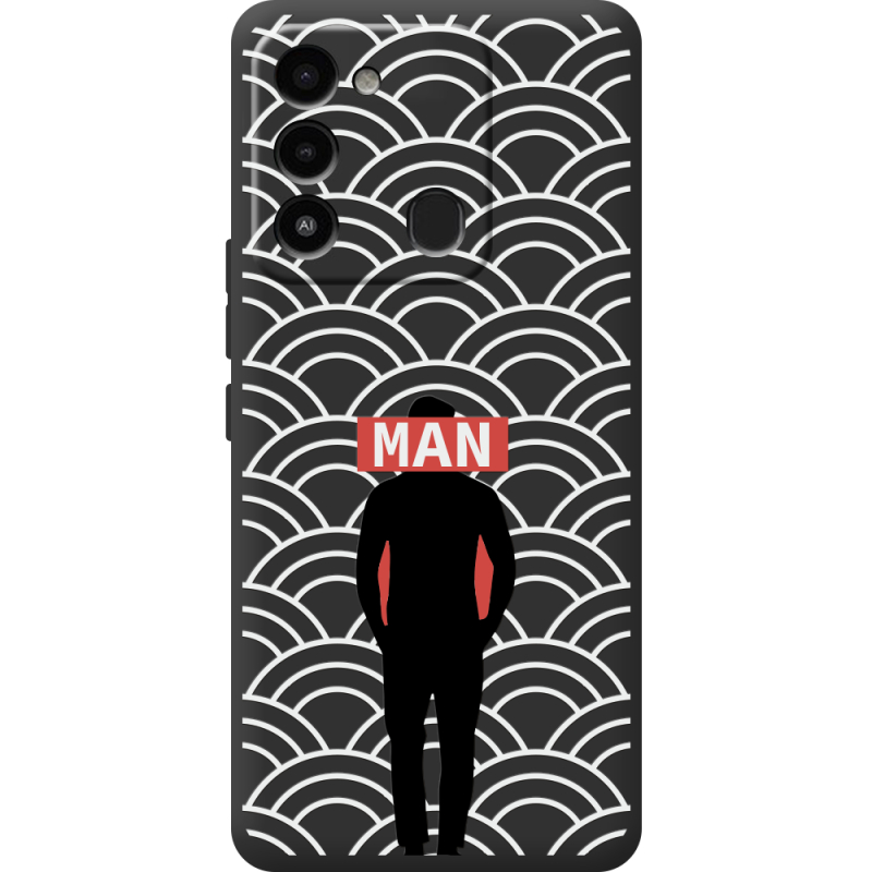 Черный чехол BoxFace Tecno Spark 8C Man Pattern