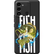 Черный чехол BoxFace Tecno Spark 8C Fish