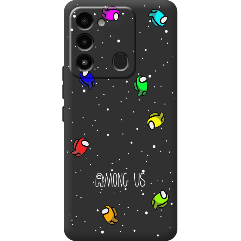 Черный чехол BoxFace Tecno Spark 8C Among Us Invisible