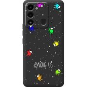 Черный чехол BoxFace Tecno Spark 8C Among Us Invisible