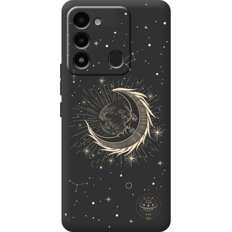 Черный чехол BoxFace Tecno Spark 8C Moon