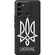 Черный чехол BoxFace Tecno Spark 8C Тризуб монограмма ukraine