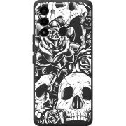 Черный чехол BoxFace Tecno Spark 8C Skull and Roses