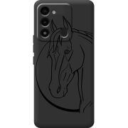 Черный чехол BoxFace Tecno Spark 8C Horse