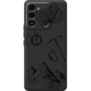 Черный чехол BoxFace Tecno Spark 8C Mountains