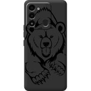 Черный чехол BoxFace Tecno Spark 8C Grizzly Bear