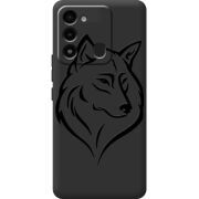 Черный чехол BoxFace Tecno Spark 8C Wolf