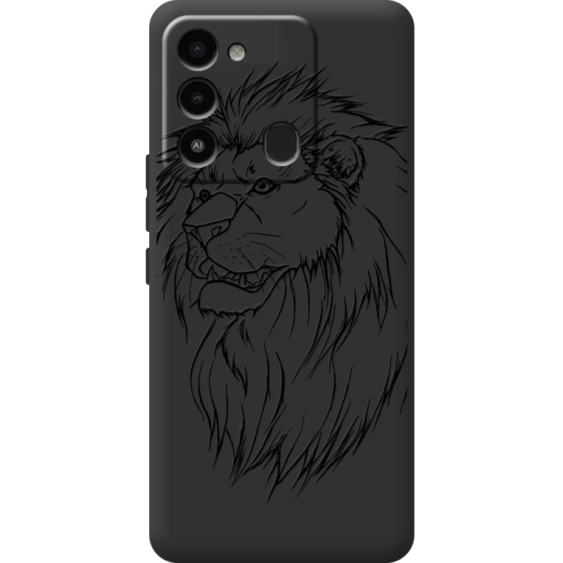 Черный чехол BoxFace Tecno Spark 8C Lion