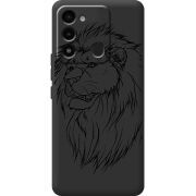 Черный чехол BoxFace Tecno Spark 8C Lion