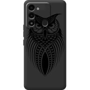 Черный чехол BoxFace Tecno Spark 8C Owl