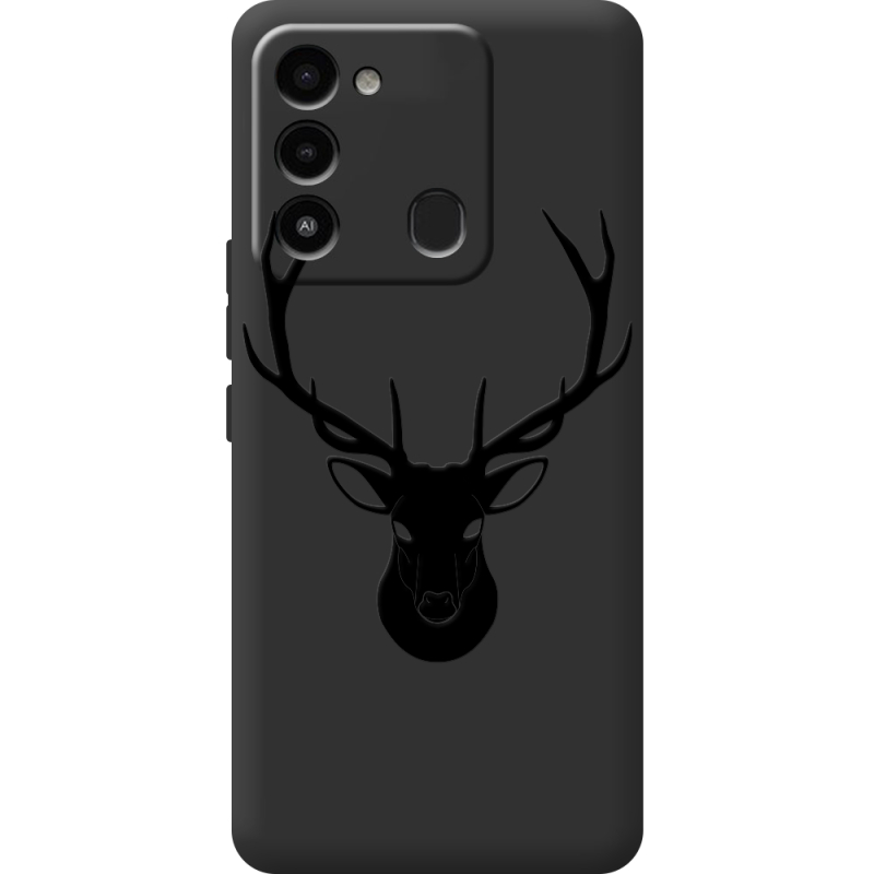 Черный чехол BoxFace Tecno Spark 8C Deer