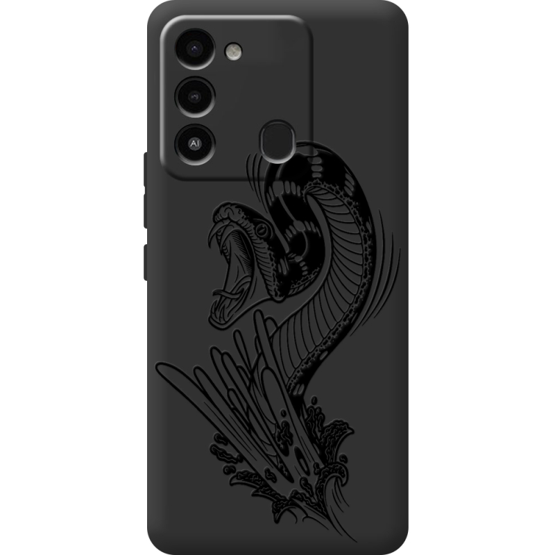 Черный чехол BoxFace Tecno Spark 8C Snake