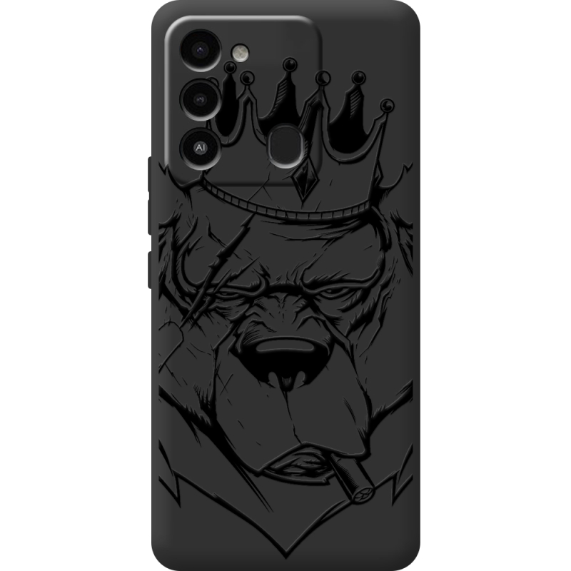 Черный чехол BoxFace Tecno Spark 8C Bear King